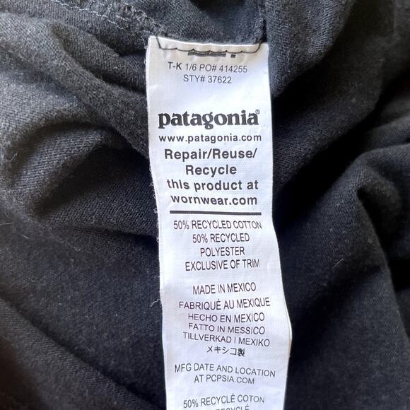 Patagonia Responsibili-tee T-Shirt Pittsburgh Black Gold Men's Size L Reg Fit - Picture 6 of 7